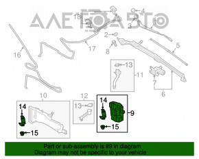 Rezervorul de spălare a parbrizului Ford Escape MK3 13-16 fără gât cu motor nou OEM original