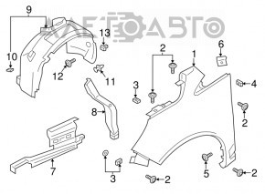 Bara de protecție față stânga Ford C-max MK2 13-18 lipsesc fragmentele