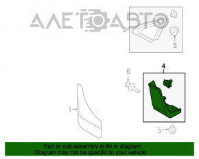 Capacul aripii din față stânga inferioară Ford Edge 15-18 structură