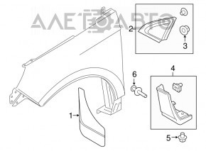 Capacul aripii din față stânga inferioară pentru Ford Edge 15-18, structură nouă, neoriginal.