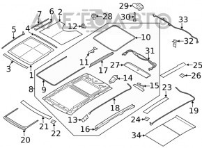 Motorul geamului drept Ford Edge 15-