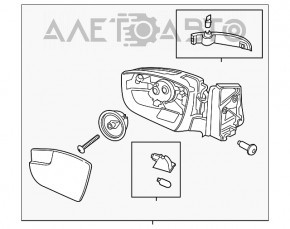 Oglindă laterală dreapta Ford Escape MK3 13- gri, cu semnalizator, încălzire, 12 pini