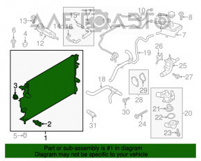 Радиатор охлаждения вода Ford Fusion mk5 13-20 hybrid, plug-in сломаны нижние крепления