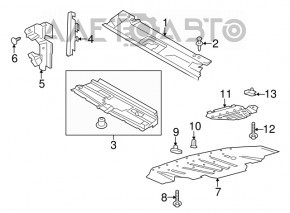 Deflectorul radiatorului dreapta Ford Mustang mk6 15-17 5.0, 2.3T, 3.7