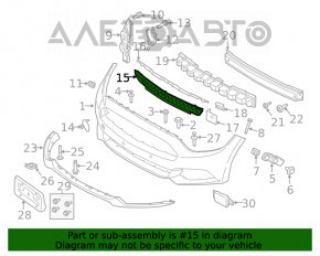 Grila inferioară a bara față Ford Mustang mk6 15-17, lamă de reîmprospătare