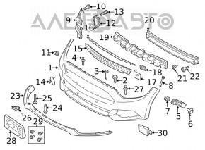 Grila inferioară a bara față Ford Mustang mk6 15-17, lamă de reîmprospătare