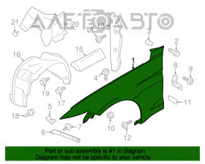 Крыло переднее правое Ford Mustang mk6 15-17 base