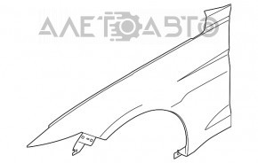 Aripa dreapta fata Ford Mustang mk6 15-17 base albastru, lipsa fragmentului de la far, indoit la usa