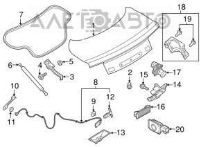 Крышка багажника Ford Mustang mk6 15- кабрио под спойлер