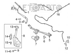 Rezervorul de spălare a parbrizului Ford Mustang mk6 15-17 pre-restilizare