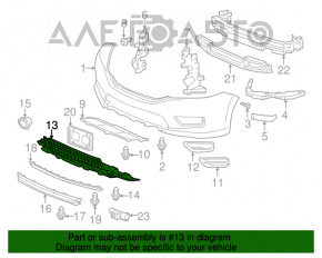 Grila inferioară a bara de protecție față pentru Honda Accord 13-15, nouă, originală OEM