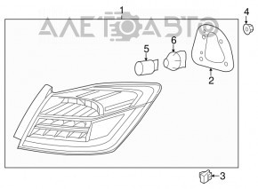 Lampa exterioară aripă stângă Honda Accord 16-17, zgârieturi