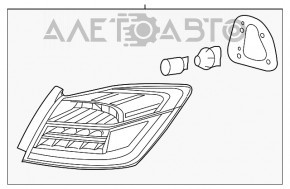 Lampa exterioară aripă dreapta Honda Accord 16-17, zgâriată, ruptă.