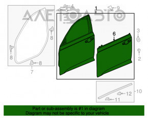Дверь в сборе передняя левая Honda Accord 18-22