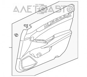 Capacul usii, cartela frontala stanga Honda Accord 18-22 negru.