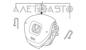 Подушка безопасности airbag в руль водительская Honda Insight 19-22 черная, ржавый пиропатрон