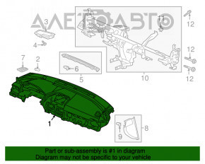 Торпедо передняя панель голая Honda Accord 18-22