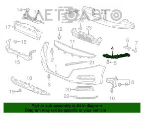 Suportul de montare a bara de protectie fata stanga sub far Honda Accord 18-22 nou OEM original