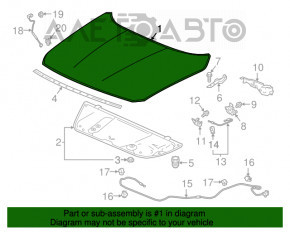 Капот голый Honda Accord 18-22 красный R569MX