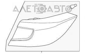 Lampa exterioară aripă stângă Honda Accord 18-22, nisip.