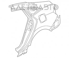 Aripa spate stânga Honda Civic X FC 16-21 4d argintie, fabricată.