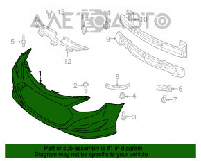 Бампер передний голый Hyundai Sonata 11-15 hybrid новый OEM оригинал