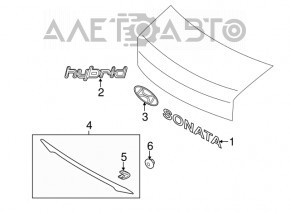 Moldura capacului portbagajului Hyundai Sonata 11-15 crom zgâriat, uzat