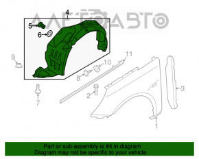 Bara de protecție față stânga Hyundai Sonata 11-15