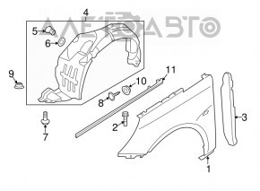 Bara de protecție față stânga Hyundai Sonata 11-15