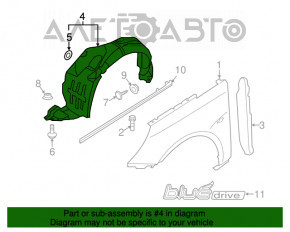 Bara de protecție față dreapta Hyundai Sonata 11-15 hibrid nou OEM original