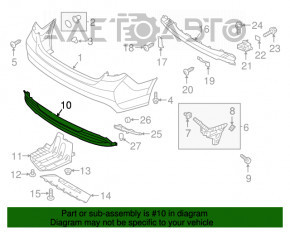 Bara spate inferioară a Hyundai Sonata 16-17 hibrid nou OEM original