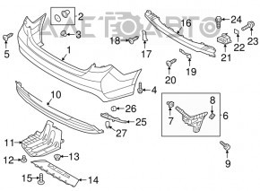 Bara spate inferioară a Hyundai Sonata 16-17 hibrid nou OEM original