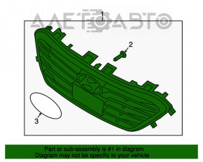 Решетка радиатора grill Hyundai Sonata 15-17 SE с эмблемой, надлом хрома