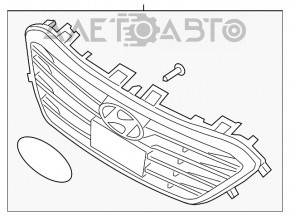 Решетка радиатора grill Hyundai Sonata 15-17 sport OEM