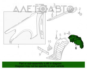 Подкрылок передний левый Infiniti G25 G35 G37 4d 06-14 задняя часть