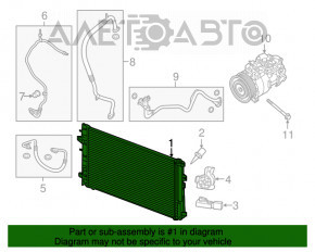 Radiatorul condensatorului de aer condiționat Infiniti QX30 17- nou TYC Taiwan