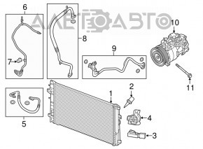 Radiatorul condensatorului de aer condiționat Infiniti QX30 17- nou TYC Taiwan