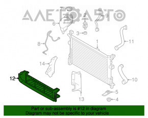 Deflectorul radiatorului inferior pentru Infiniti QX30 17- se îndoaie.