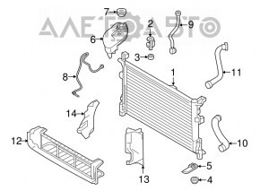 Deflectorul radiatorului inferior pentru Infiniti QX30 17-