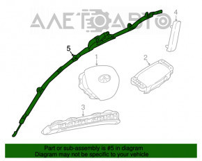 Perna de aerbag lateral dreapta Infiniti QX30 17- cartuș de rugină de cortină de aerbag