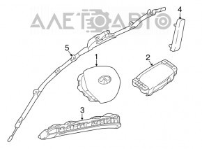 Подушка безопасности airbag в руль водительская Infiniti QX30 17- стрельнувшая