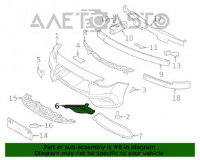 Grila bara fata dreapta Infiniti QX30 17- FWD fara senzori de parcare