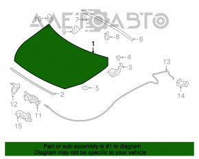 Capota goală a Infiniti QX30 17- alb QAB, aluminiu