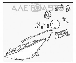Фара передняя правая голая Infiniti QX30 17- галоген