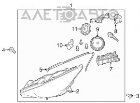 Farul dreapta față goală Infiniti QX30 17- halogen, nisip, zgârieturi