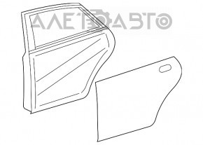 Ușa din spate dreapta asamblată pentru Lexus ES300h ES350 13-18 hibrid, fără cheie, roșu 3R1, cu manere, vopsită 0,2.