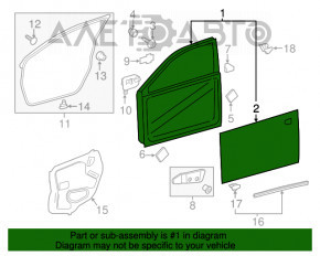 Дверь голая передняя левая Lexus ES300h ES350 13-18 OEM