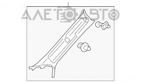 Capacul suportului frontal dreapta sus Lexus ES300h ES350 13-18 gri.