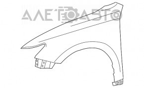 Aripa din față stânga pentru Lexus ES300h ES350 13-18, neagră 212.