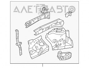 Panoul frontal stânga Lexus ES300h ES350 13-18, negru, cu stâlp central, bara